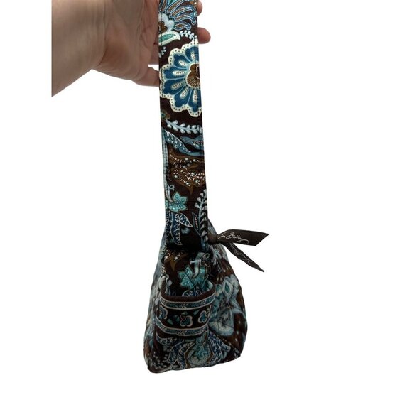 Vera Bradley Retired Java Blue Small Quilted HandBag Purse Brown Floral Paisley - Picture 4 of 9